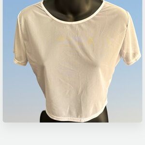 White sheer crop top